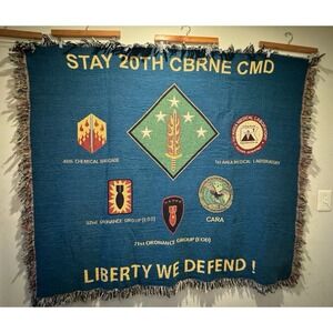 Vintage Military 20th CNRNE CMD Units Woven Tapestry Blanket‎ 50x60 Inches